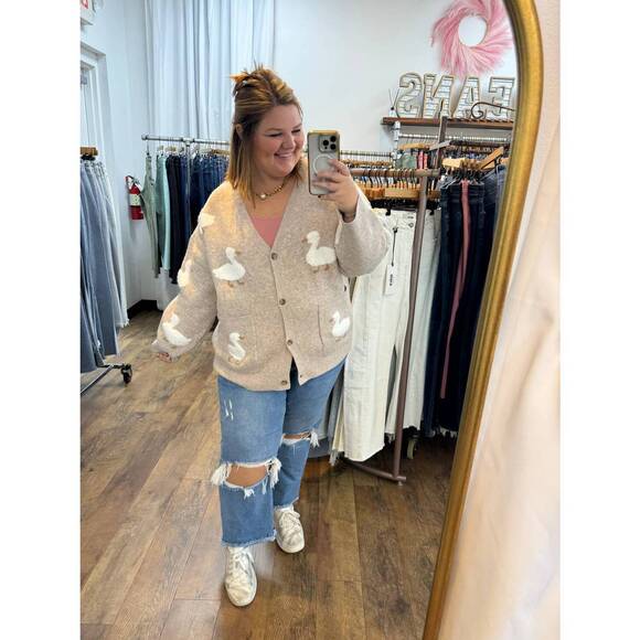 J.NNA Sweaters - NEW J.NNA duck goose soft knit cardigan sweater in beige